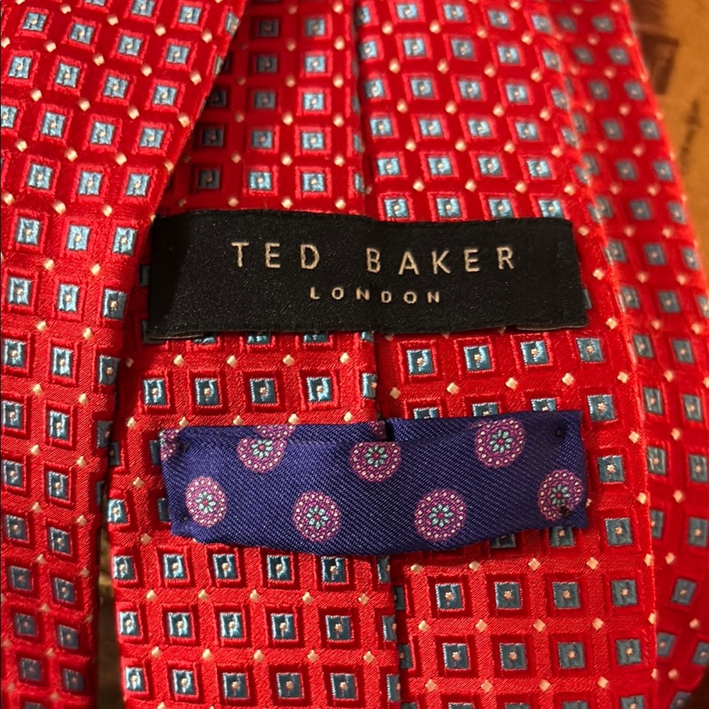Ted Baker Red and Blue Patterned Tie